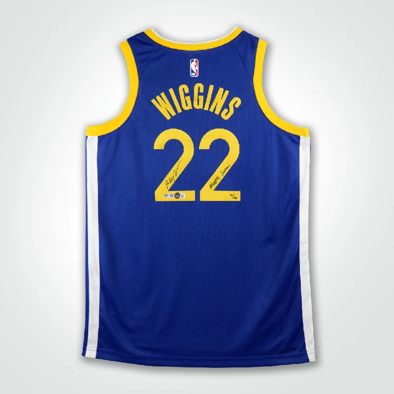 Andrew Wiggins Signed Warriors Nike Icon Edition Swingman Jersey Inscribed "Maple Jordan"