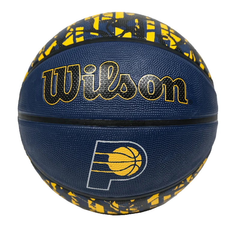 Indiana Pacers Graffiti Full Size Basketball in Navy by Wilson