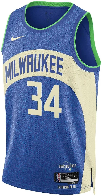 Men's NBA Milwaukee Bucks Giannis Antetokounmpo 2023/24 City Edition Swingman Jersey