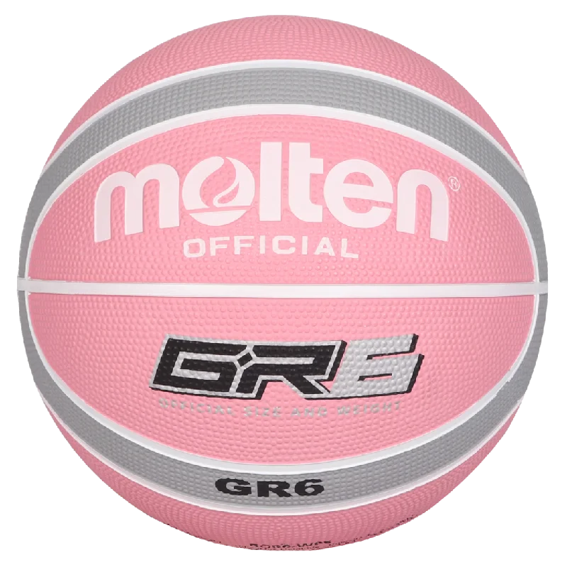 Molten BGR Rubber Basketball - Pink/Grey (Size 6)