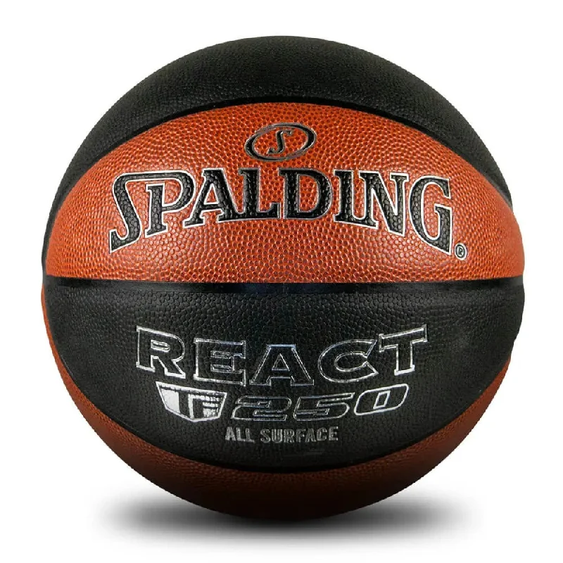 Personalised SPALDING - React - Orange & Black - Tf-250 Basketball