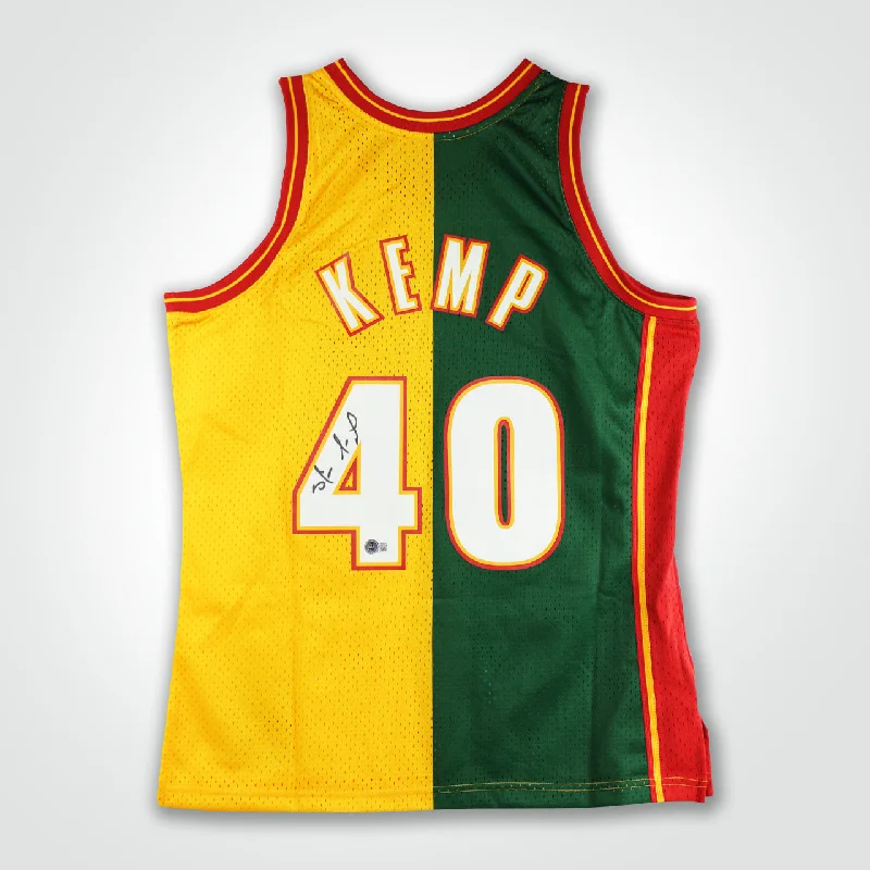 Shawn Kemp Signed SuperSonics Split Mitchell & Ness Swingman 95-96 Jersey