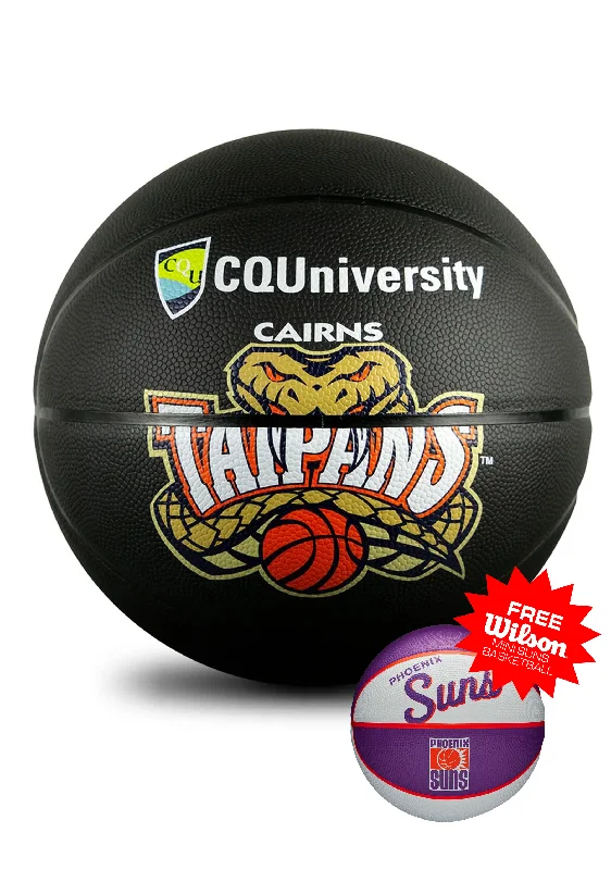 Spalding Hardwood Series Cairns Taipans Basketball with FREE Wilson NBA Phoenix Suns Team Mini Basketball  <br> 6067/NBL/CAI