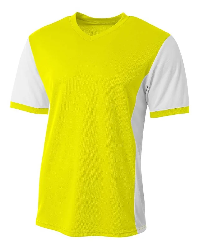 A4 NB3017 Premier Soccer Jersey - Safety Yellow White