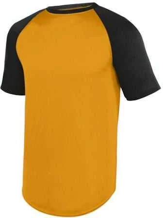 Augusta 1508 Wicking Short Sleeve Baseball Jersey - Gold Black