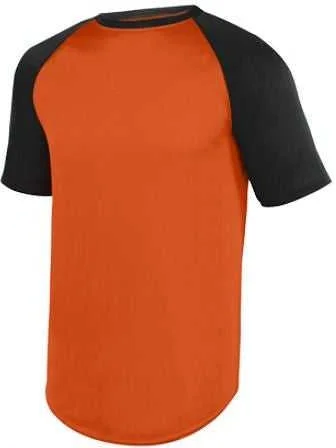 Augusta 1508 Wicking Short Sleeve Baseball Jersey - Orange Black