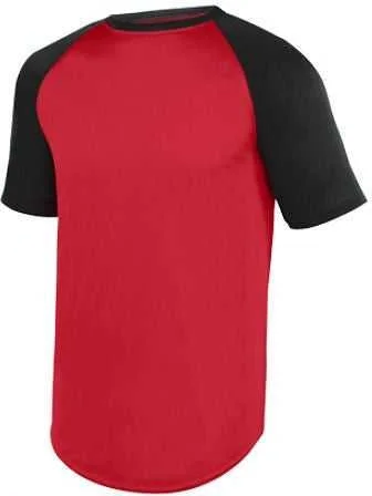 Augusta 1508 Wicking Short Sleeve Baseball Jersey - Red Black