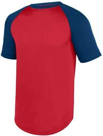 Augusta 1508 Wicking Short Sleeve Baseball Jersey - Red Navy