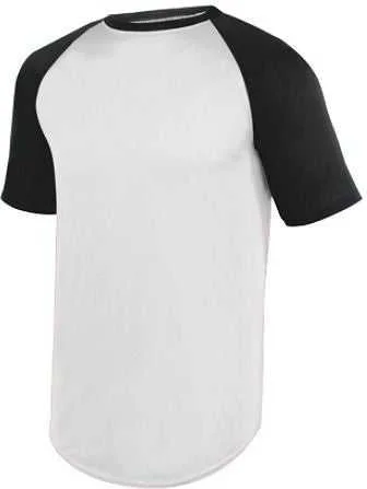 Augusta 1508 Wicking Short Sleeve Baseball Jersey - White Black