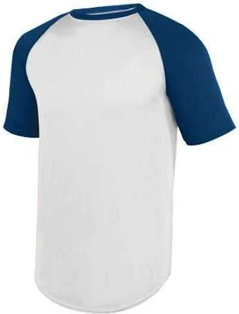 Augusta 1508 Wicking Short Sleeve Baseball Jersey - White Navy