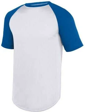 Augusta 1508 Wicking Short Sleeve Baseball Jersey - White Royal