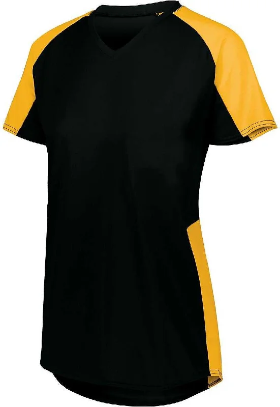 Augusta 1523 Girls Cutter Jersey - Black Gold