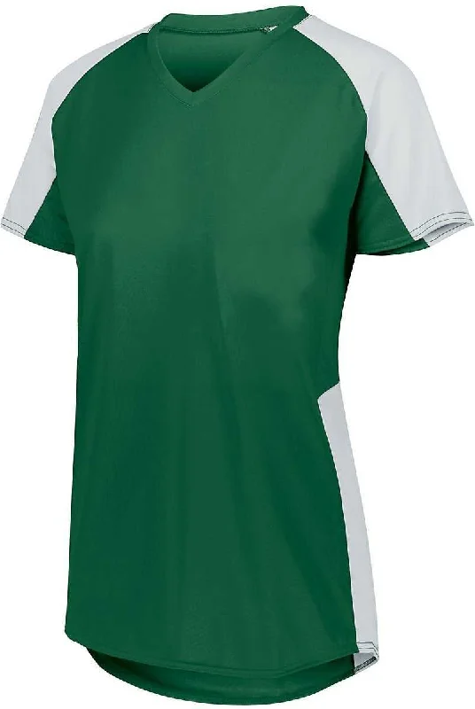 Augusta 1523 Girls Cutter Jersey - Dark Green White