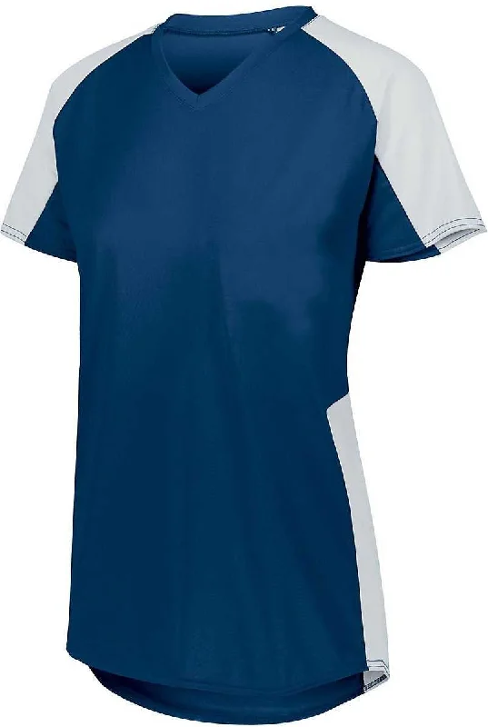 Augusta 1523 Girls Cutter Jersey - Navy White