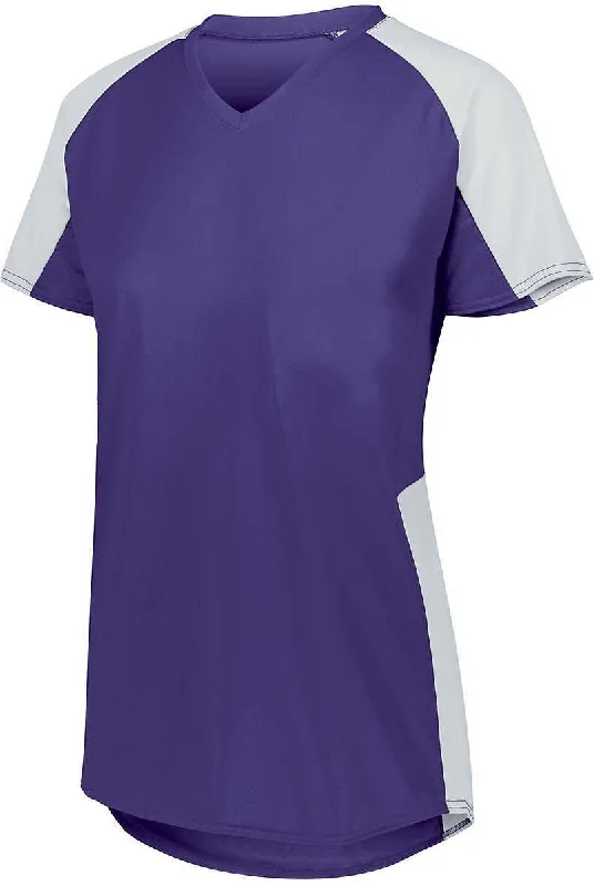 Augusta 1523 Girls Cutter Jersey - Purple White