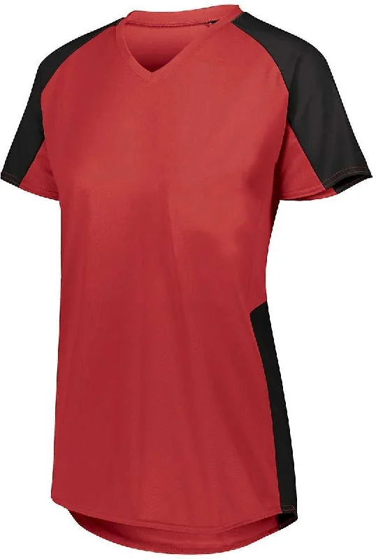 Augusta 1523 Girls Cutter Jersey - Red Black