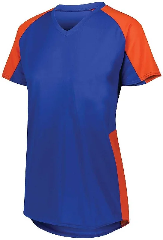 Augusta 1523 Girls Cutter Jersey - Royal Orange