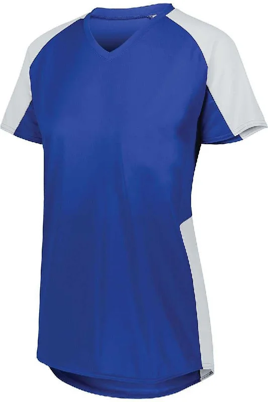 Augusta 1523 Girls Cutter Jersey - Royal White