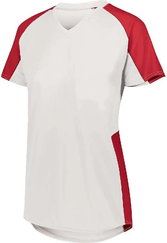 Augusta 1523 Girls Cutter Jersey - White Red