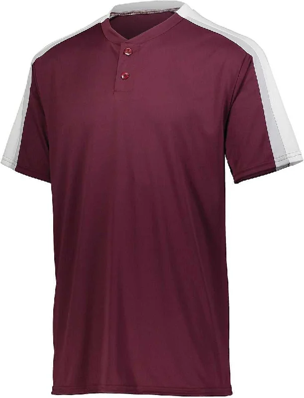 Augusta 1557 Power Plus Jersey 2.0 - Maroon White Silver Grey