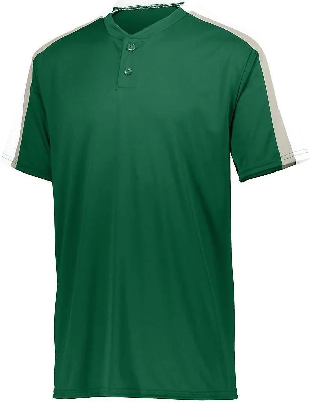 Augusta 1558 Youth Power Plus Jersey 2.0 - Dark Green White Silver Grey