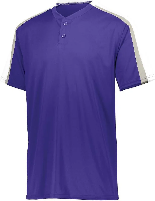 Augusta 1558 Youth Power Plus Jersey 2.0 - Purple White Silver Grey