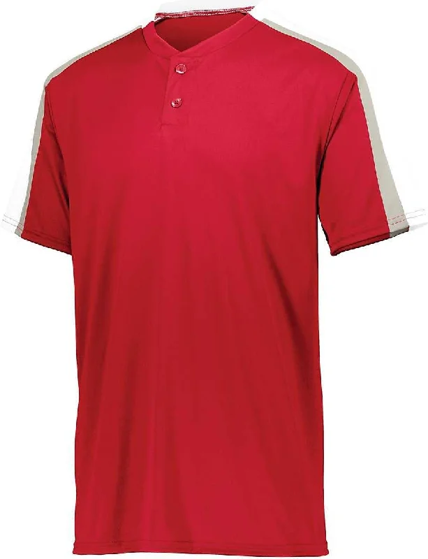 Augusta 1558 Youth Power Plus Jersey 2.0 - Red White Silver Grey