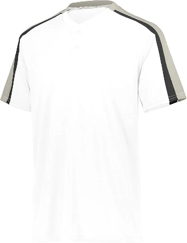 Augusta 1558 Youth Power Plus Jersey 2.0 - White Silver Grey Black