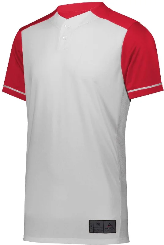 Augusta 1569 Youth Closer Jersey - White Scarlet