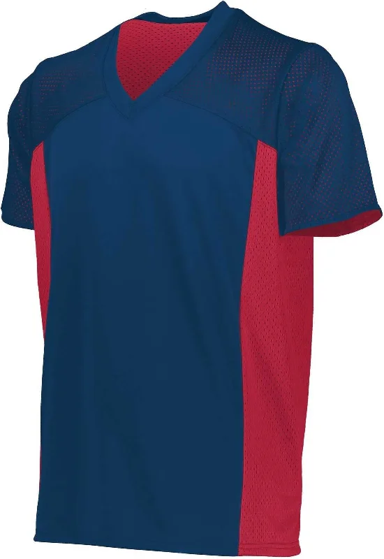 Augusta 264 Reversible Flag Football Jersey - Navy Scarlet