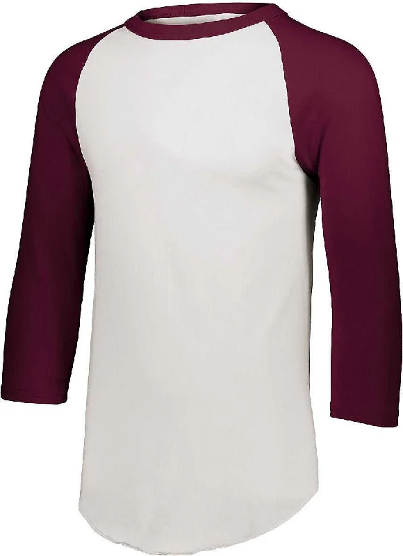 Augusta 4420 Baseball Jersey 2.0 - White Maroon