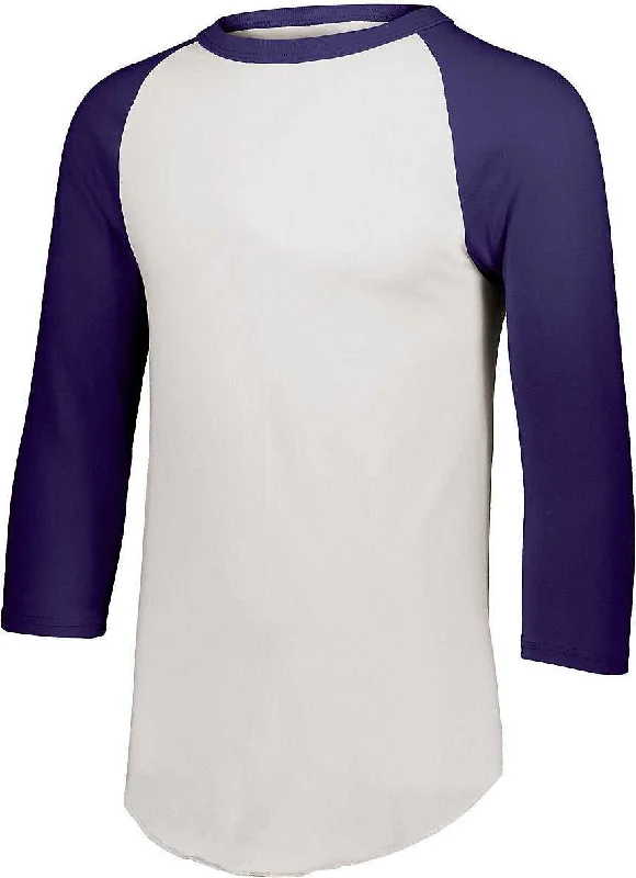 Augusta 4420 Baseball Jersey 2.0 - White Purple