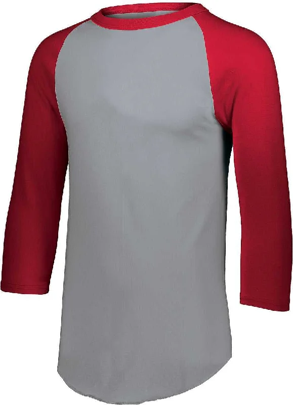 Augusta 4421 Youth Baseball Jersey 2.0 - Athletic Heather Red