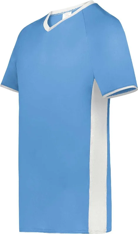 Augusta 6908 Youth Cutter+ V-Neck Jersey - Columbia Blue White