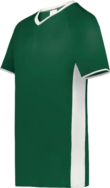 Augusta 6908 Youth Cutter+ V-Neck Jersey - Dark Green White