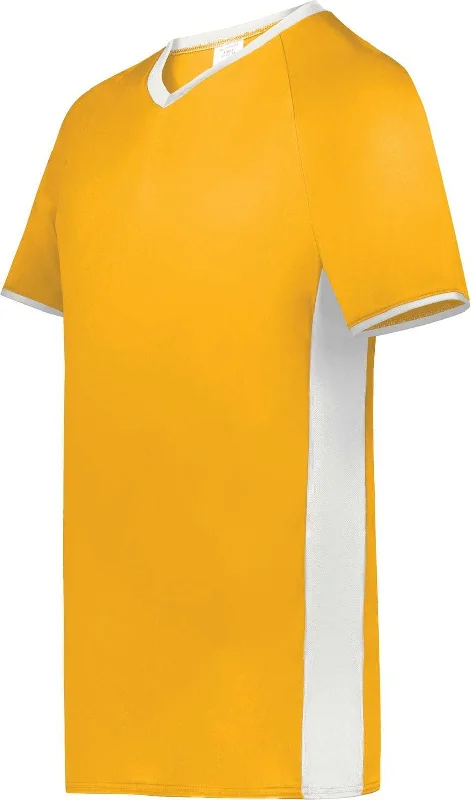 Augusta 6908 Youth Cutter+ V-Neck Jersey - Gold White