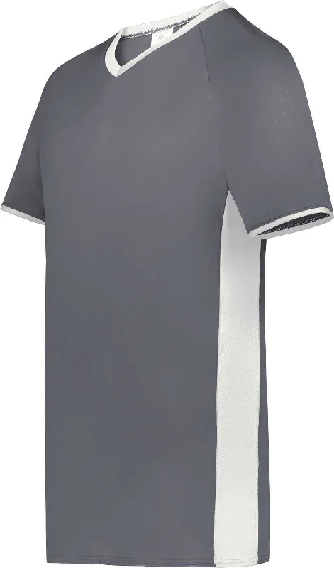 Augusta 6908 Youth Cutter+ V-Neck Jersey - Graphite White