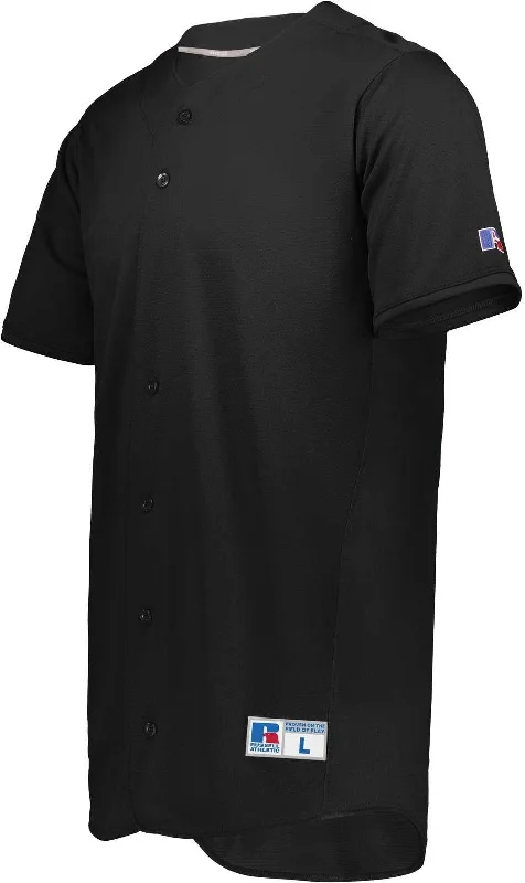 Russell 235JMB Youth Five Tool Full-Button Front Baseball Jersey - Black