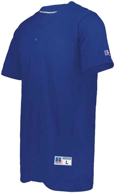 Russell 235JMB Youth Five Tool Full-Button Front Baseball Jersey - Royal