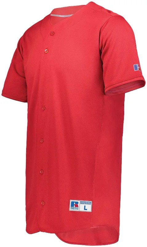 Russell 235JMB Youth Five Tool Full-Button Front Baseball Jersey - True Red