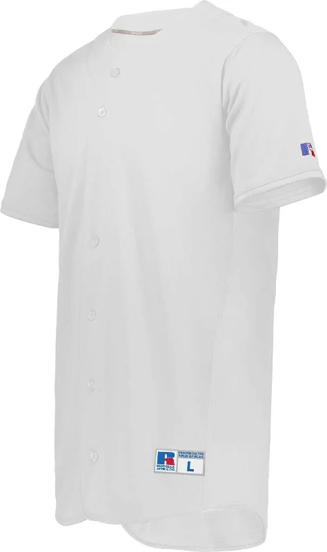 Russell 235JMB Youth Five Tool Full-Button Front Baseball Jersey - White