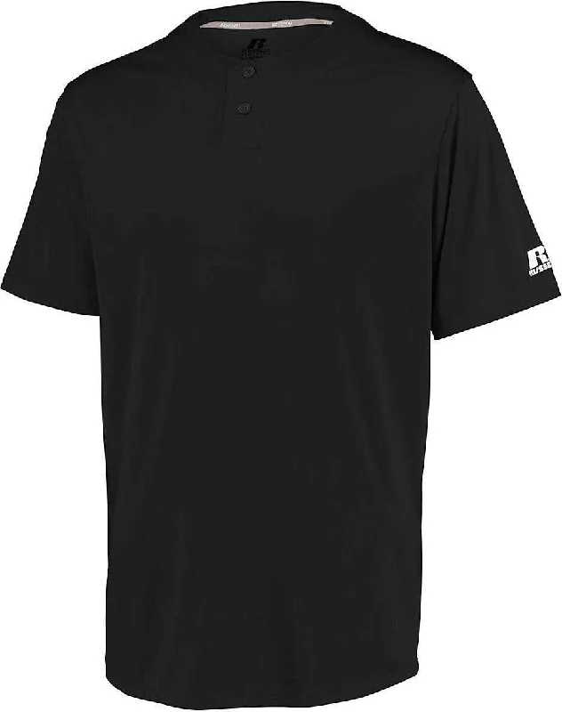 Russell 3R7X2B Youth Performance Two-Button Solid Jersey - Black