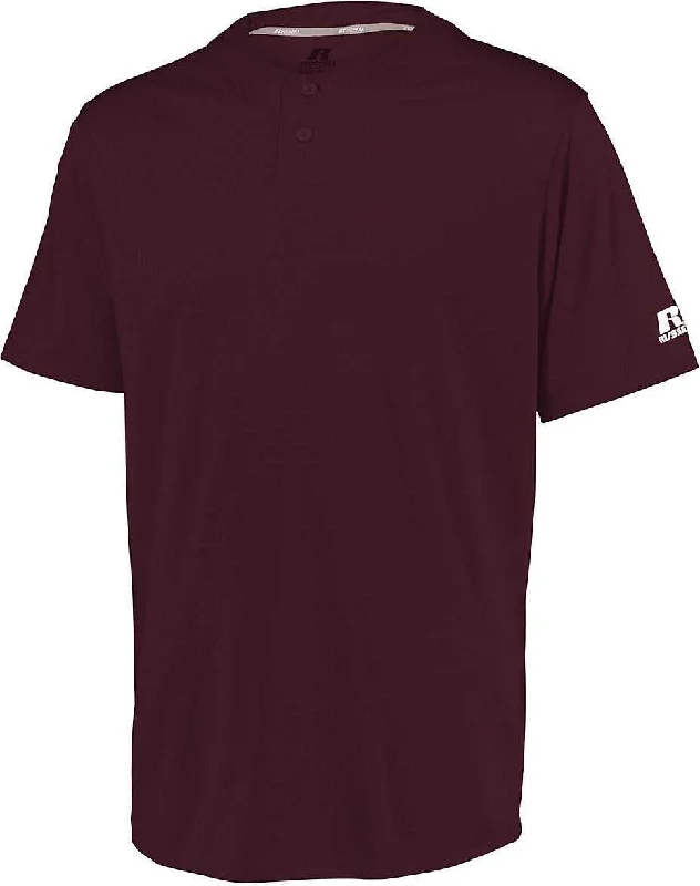 Russell 3R7X2B Youth Performance Two-Button Solid Jersey - Maroon