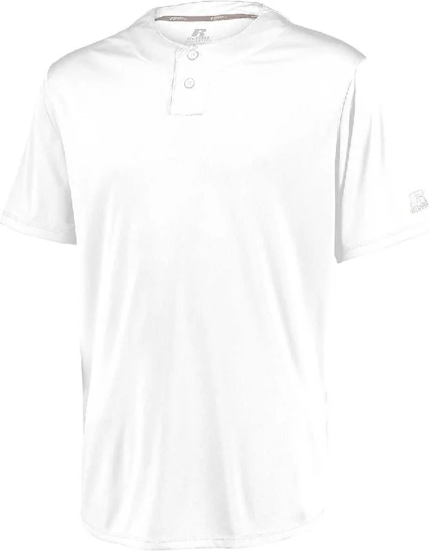 Russell 3R7X2B Youth Performance Two-Button Solid Jersey - White