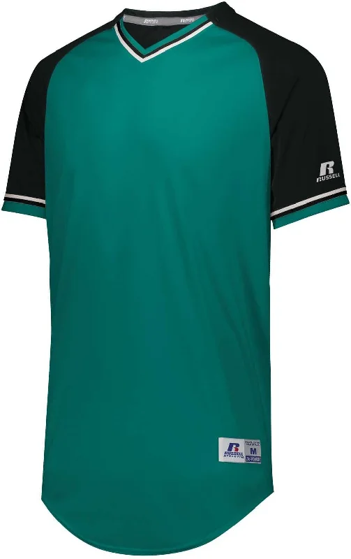 Russell R01X3B Youth Classic V-Neck Jersey - Aqua Black White