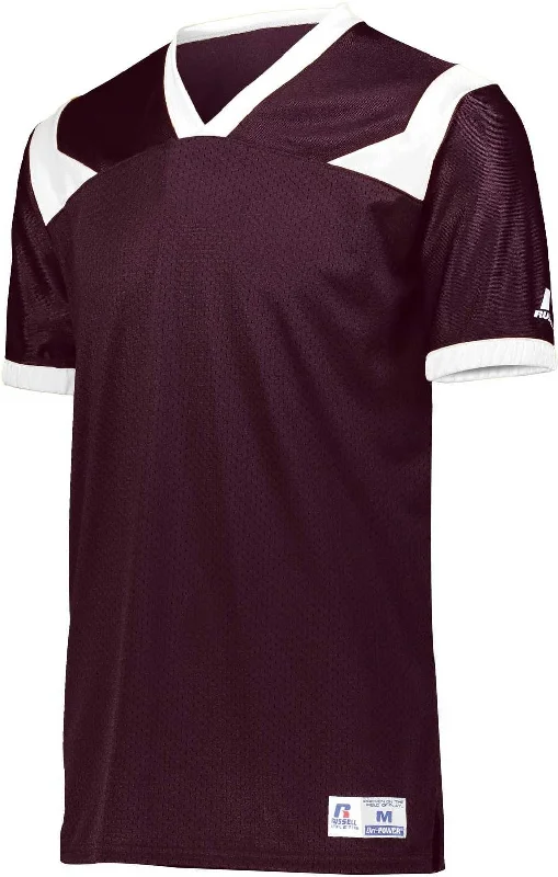 Russell R0493B Youth Phenom6 Flag Football Jersey - Maroon White