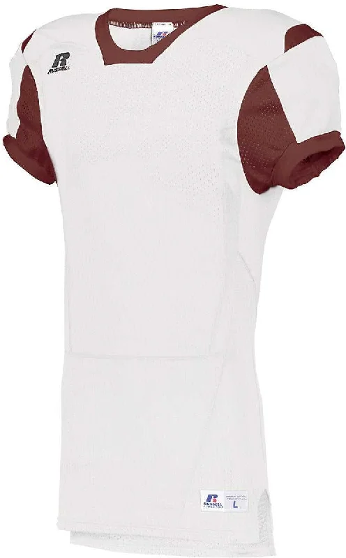 Russell S6793M Color Block Game Jersey - White Cardinal