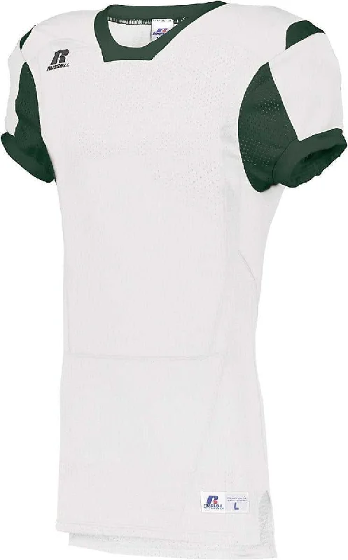 Russell S6793M Color Block Game Jersey - White Dark Green