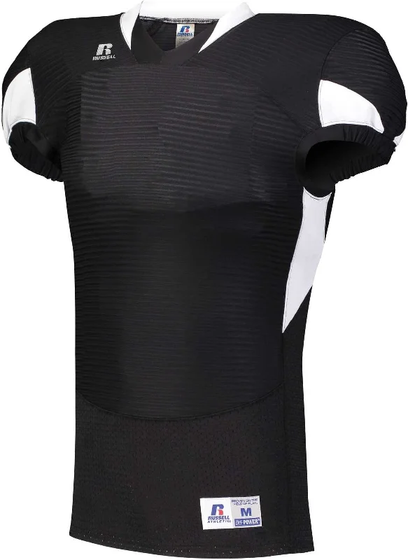 Russell S81XCM Waist Length Football Jersey - Black White