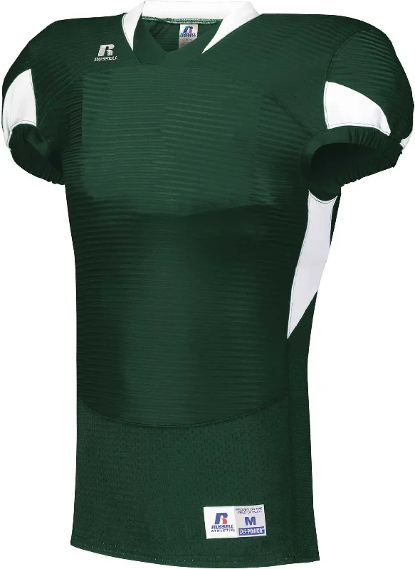 Russell S81XCM Waist Length Football Jersey - Dark Green White